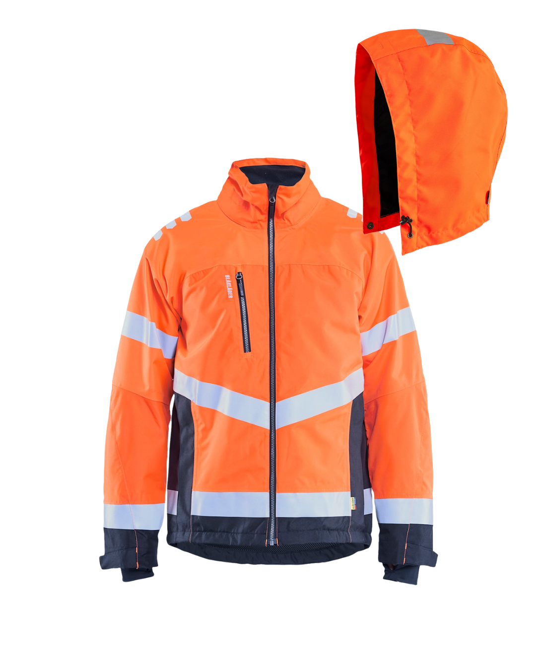 Kit Lättfodrad Vinterjacka + Varselhuva
