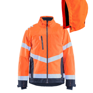 Kit Lättfodrad Vinterjacka + Varselhuva